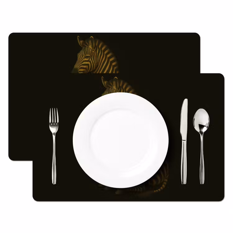 Placemat - 6 stuks - Zebra - Strepen - Goud — 2