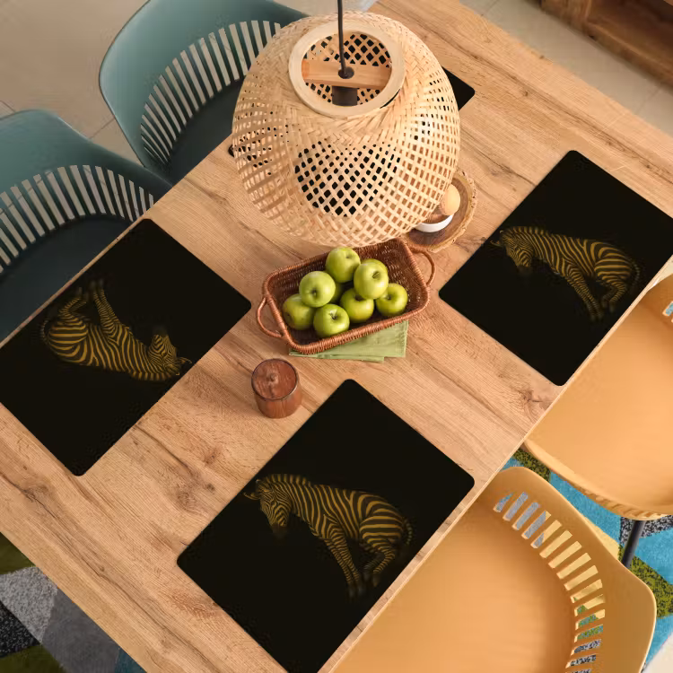 Placemat - 6 stuks - Zebra - Strepen - Goud — 6