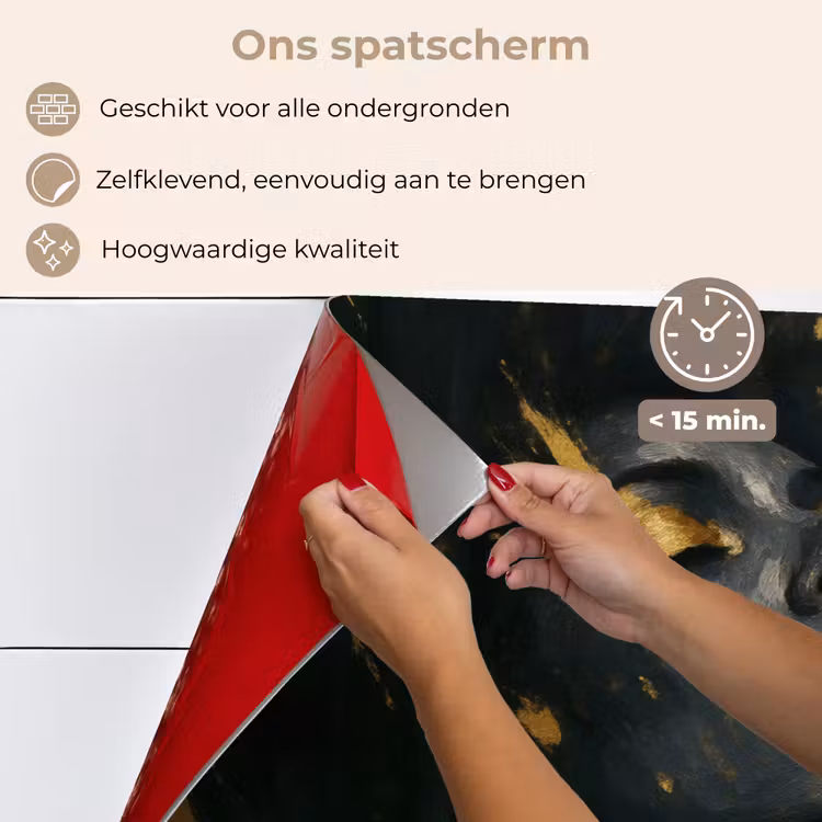 Spatscherm keuken - Gezicht - Vrouw - Verfspatten - Abstract — 4
