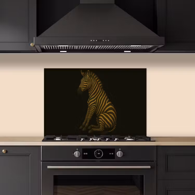 Spatscherm keuken - Zebra - Strepen - Goud — 2