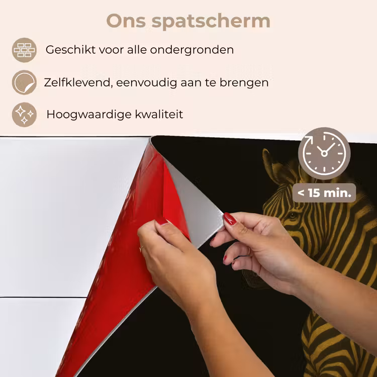 Spatscherm keuken - Zebra - Strepen - Goud — 4