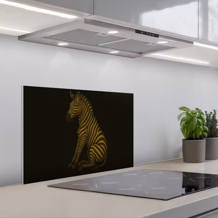 Spatscherm keuken - Zebra - Strepen - Goud — 5