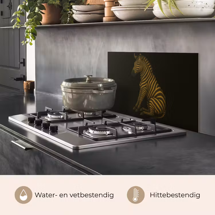 Spatscherm keuken - Zebra - Strepen - Goud — 7