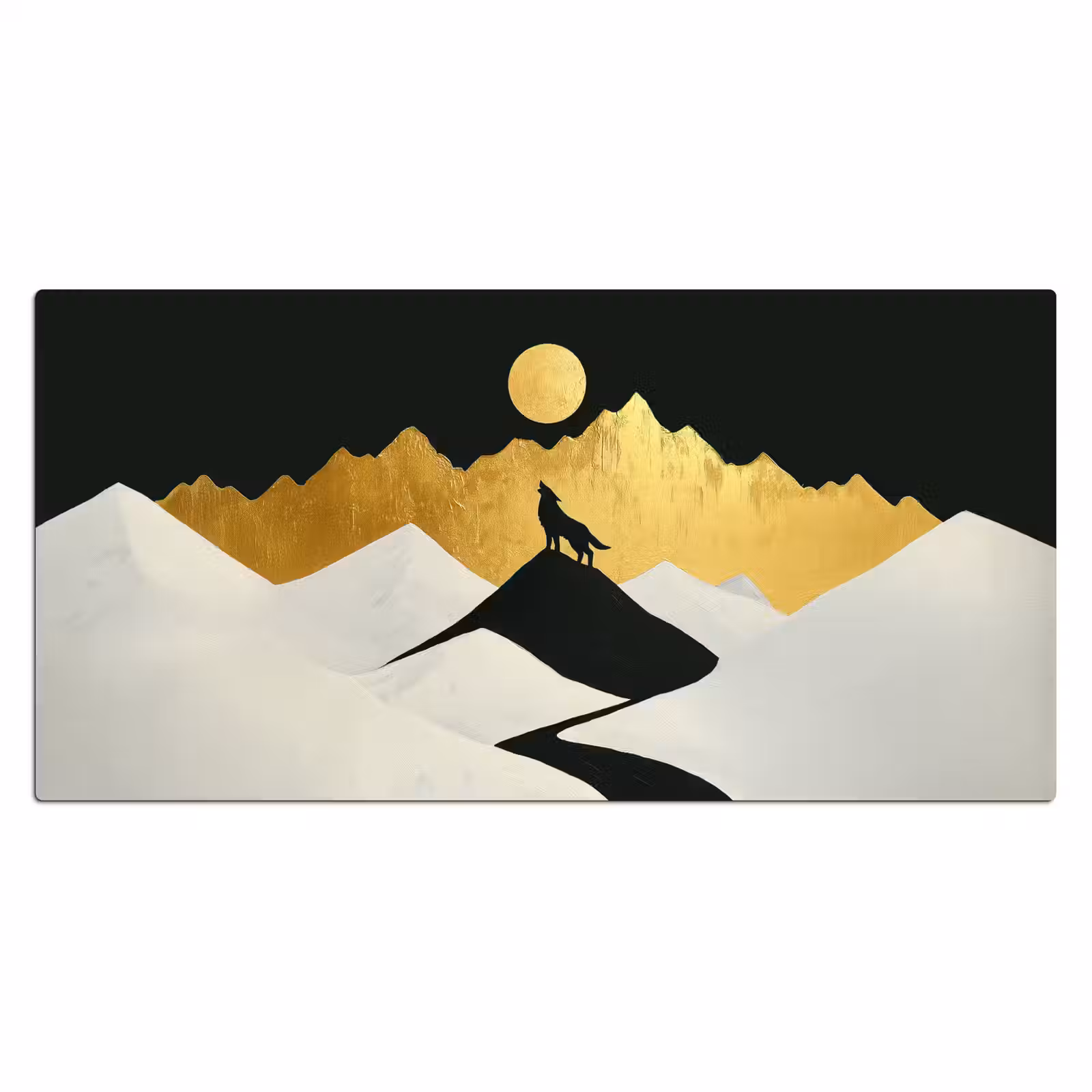 Bureau onderlegger - Wolf - Bergen - Maan - Zwart — 1