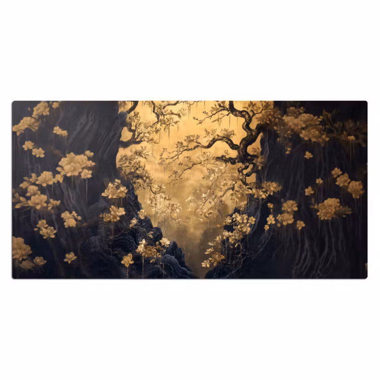 Bureau onderlegger - Bloemen - Takken - Goud - Sierlijk — 1