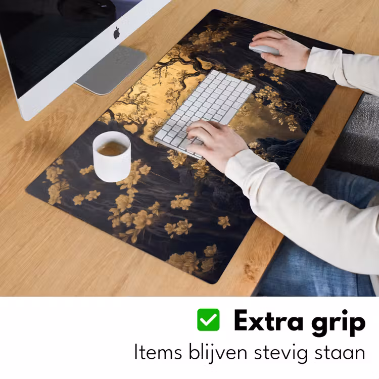 Bureau onderlegger - Bloemen - Takken - Goud - Sierlijk — 5