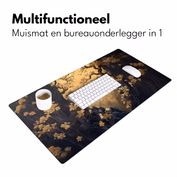 Bureau onderlegger - Bloemen - Takken - Goud - Sierlijk — 6