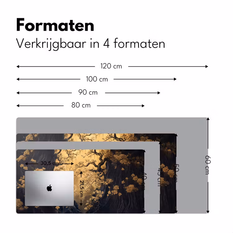 Bureau onderlegger - Bloemen - Takken - Goud - Sierlijk — 7