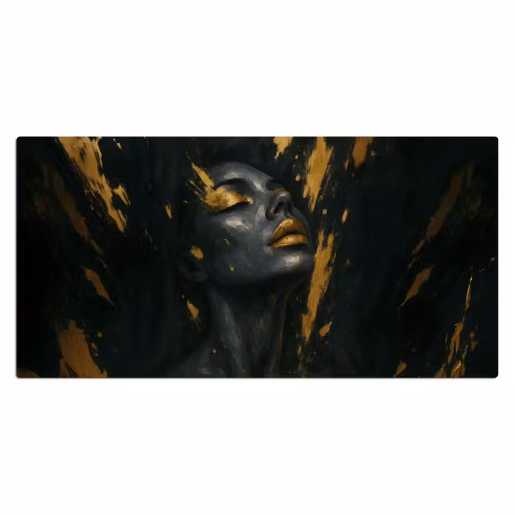 Bureau onderlegger - Gezicht - Vrouw - Verfspatten - Abstract — 1