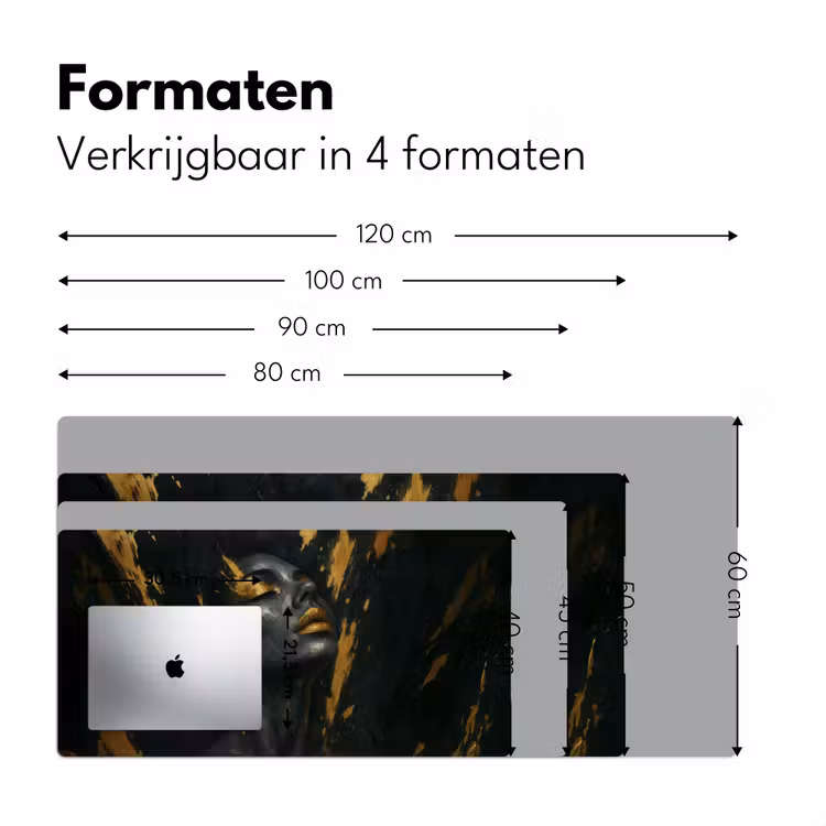 Bureau onderlegger - Gezicht - Vrouw - Verfspatten - Abstract — 7