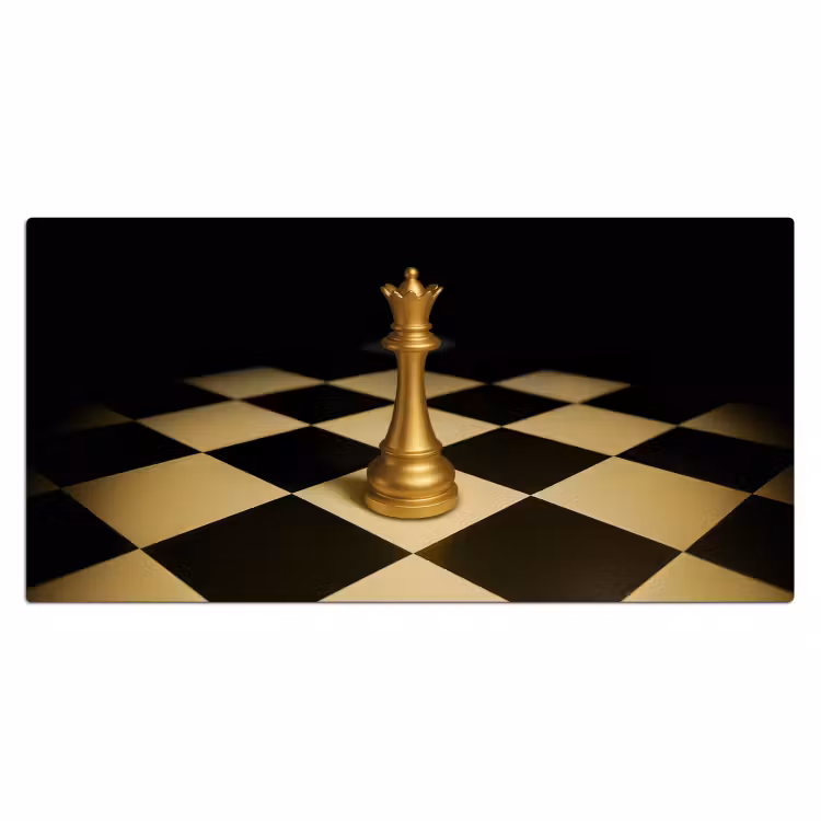 Bureau onderlegger - Koningin - Schaakstuk - Geblokt - Goud — 1