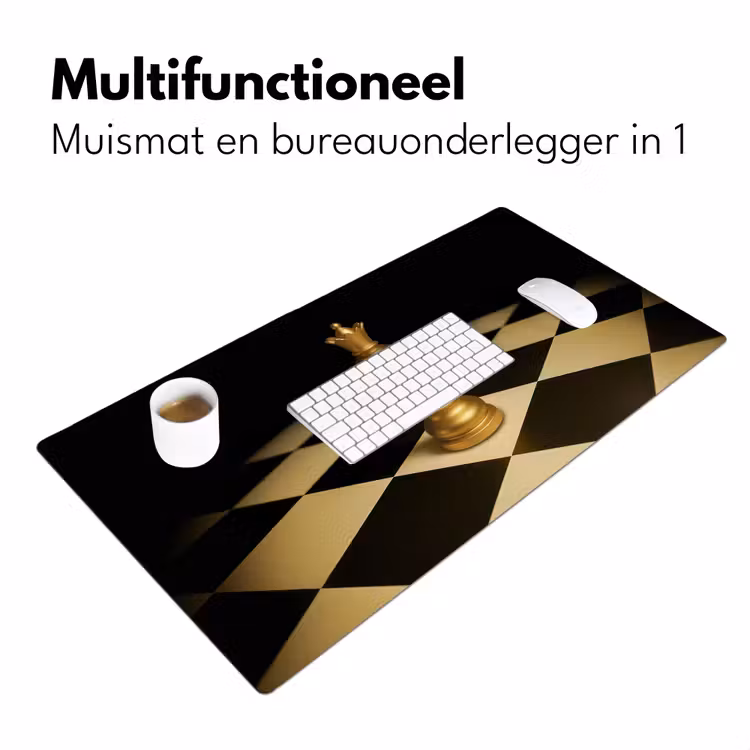 Bureau onderlegger - Koningin - Schaakstuk - Geblokt - Goud — 6