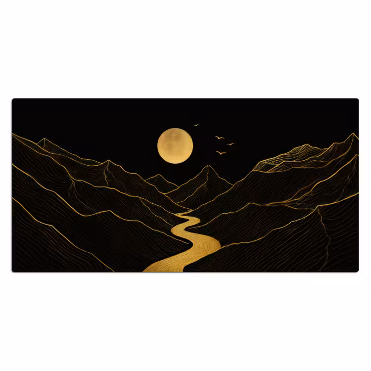 Bureau onderlegger - Rivier - Goud - Maan - Vogels — 1