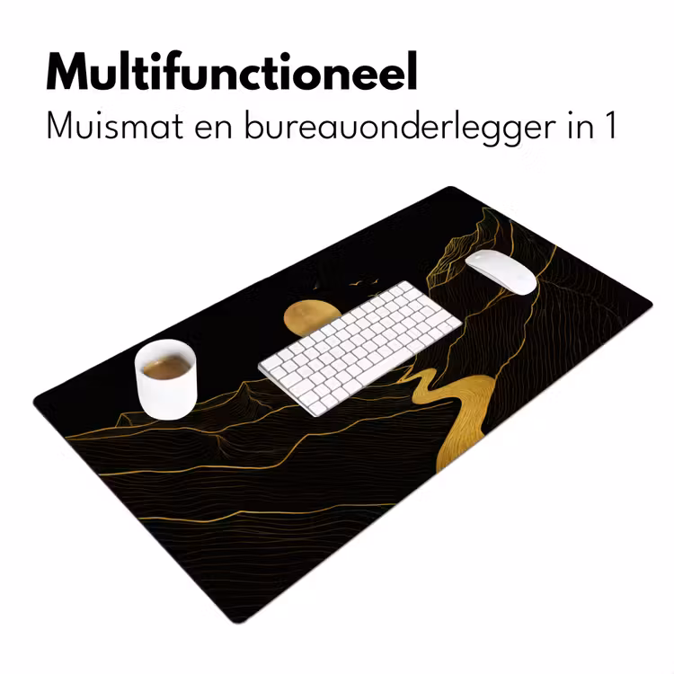 Bureau onderlegger - Rivier - Goud - Maan - Vogels — 6