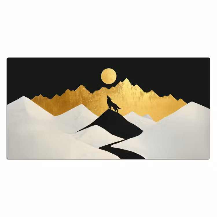 Bureau onderlegger - Wolf - Bergen - Maan - Zwart — 1