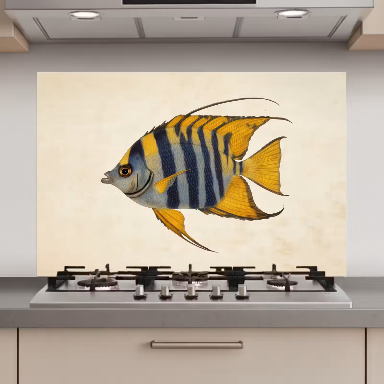 Spatscherm keuken - Vis - Sierlijk - Vinnen - Illustratie — 1