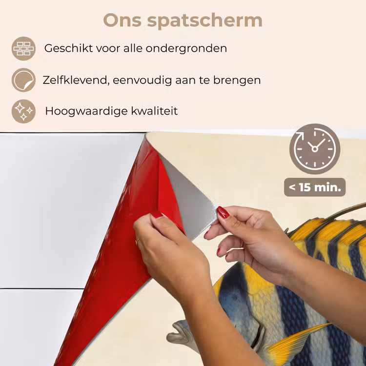 Spatscherm keuken - Vis - Sierlijk - Vinnen - Illustratie — 4