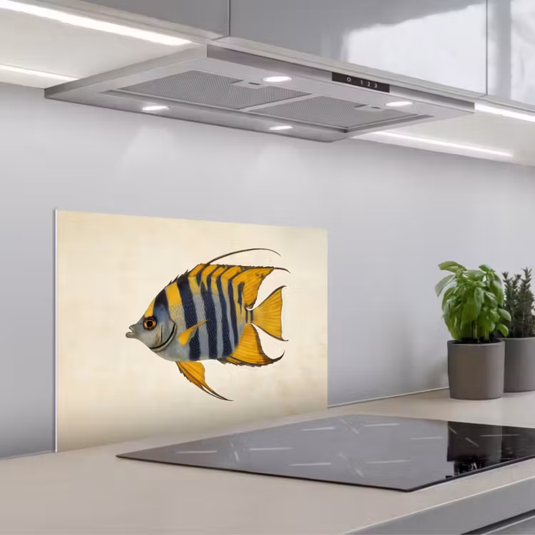 Spatscherm keuken - Vis - Sierlijk - Vinnen - Illustratie — 5
