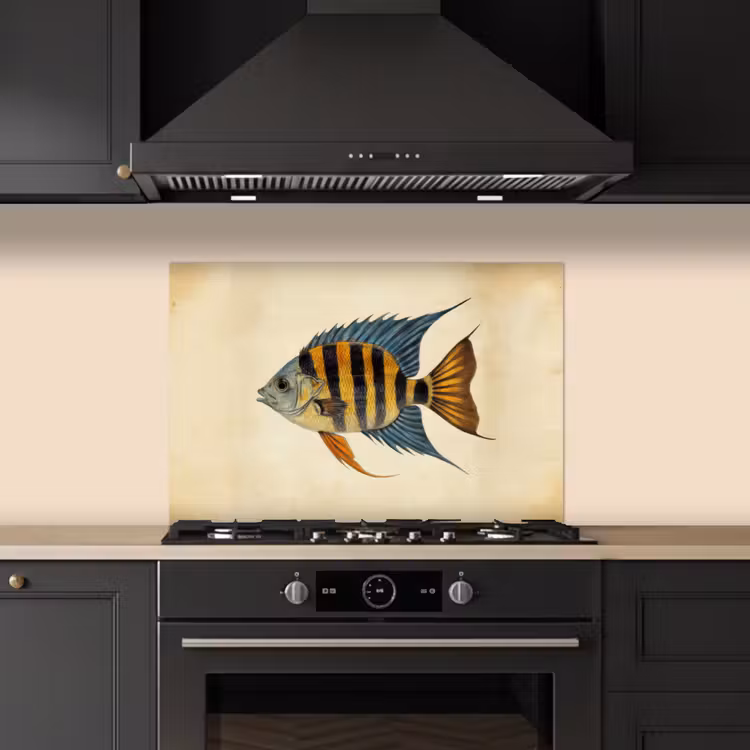 Spatscherm keuken - Vis - Tropisch - Strepen - Vinnen — 2