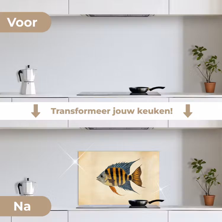 Spatscherm keuken - Vis - Tropisch - Strepen - Vinnen — 3