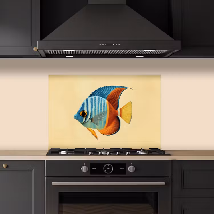 Spatscherm keuken - Vis - Vinnen - Blauw - Ogen — 2