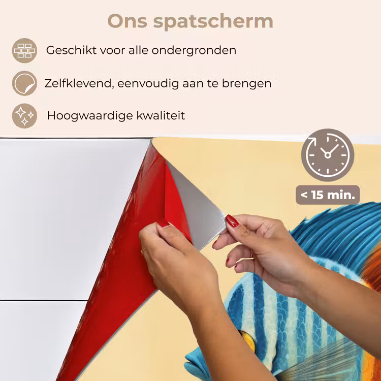 Spatscherm keuken - Vis - Vinnen - Blauw - Ogen — 4