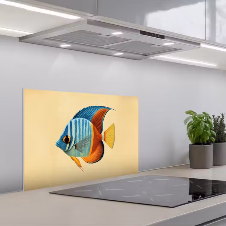 Spatscherm keuken - Vis - Vinnen - Blauw - Ogen — 5