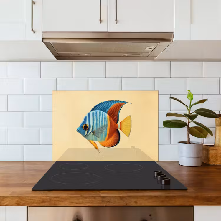 Spatscherm keuken - Vis - Vinnen - Blauw - Ogen — 6