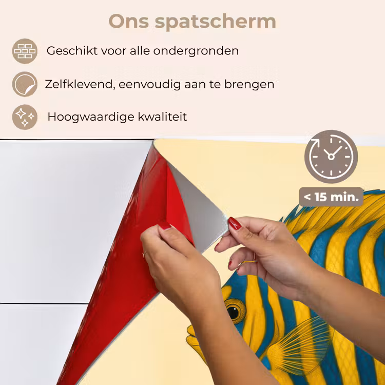 Spatscherm keuken - Felgeel - Vis - Strepen - Vinnen — 4