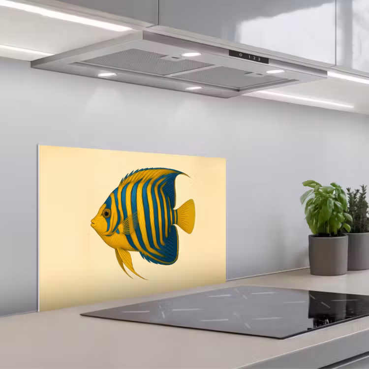 Spatscherm keuken - Felgeel - Vis - Strepen - Vinnen — 5