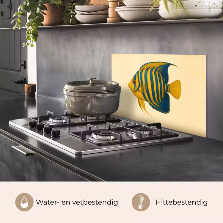 Spatscherm keuken - Felgeel - Vis - Strepen - Vinnen — 7