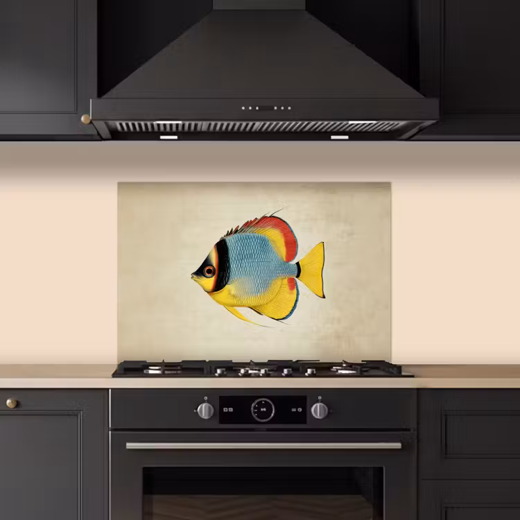 Spatscherm keuken - Kleurrijk - Vis - Schubben - Illustratie — 2