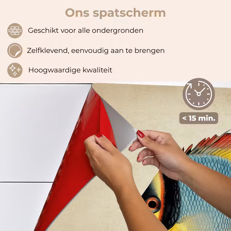 Spatscherm keuken - Kleurrijk - Vis - Schubben - Illustratie — 4