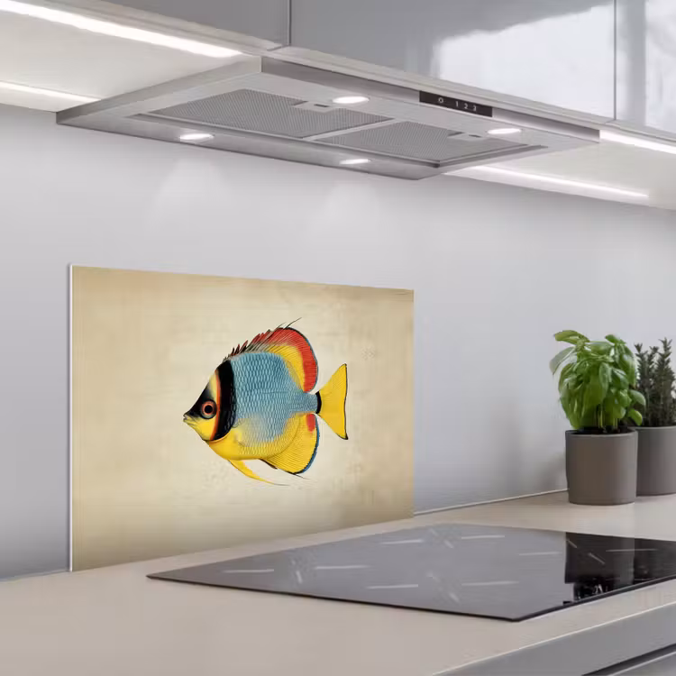 Spatscherm keuken - Kleurrijk - Vis - Schubben - Illustratie — 5