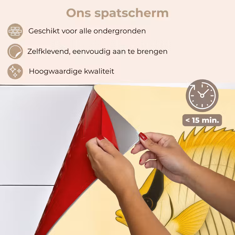 Spatscherm keuken - Ovaal - Vis - Geel - Schubben — 4