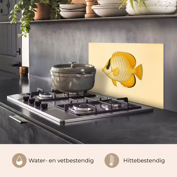 Spatscherm keuken - Ovaal - Vis - Geel - Schubben — 7