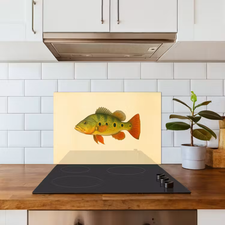 Spatscherm keuken - Schubben - Vis - Groen - Illustratie — 6