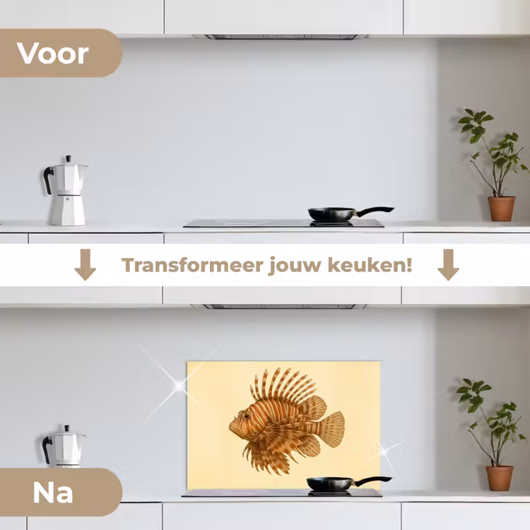 Spatscherm keuken - Strepen - Vis - Rond - Stekels — 3