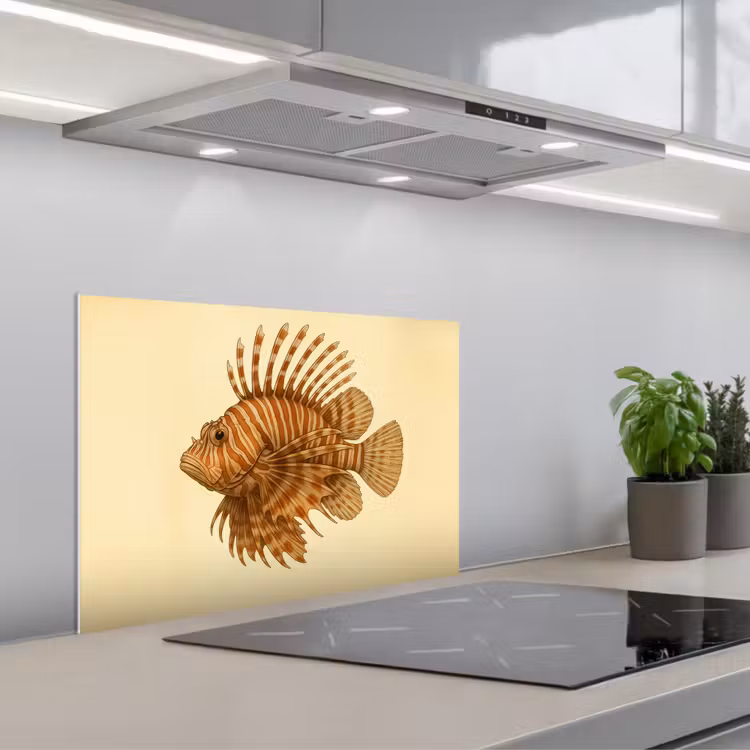 Spatscherm keuken - Strepen - Vis - Rond - Stekels — 5