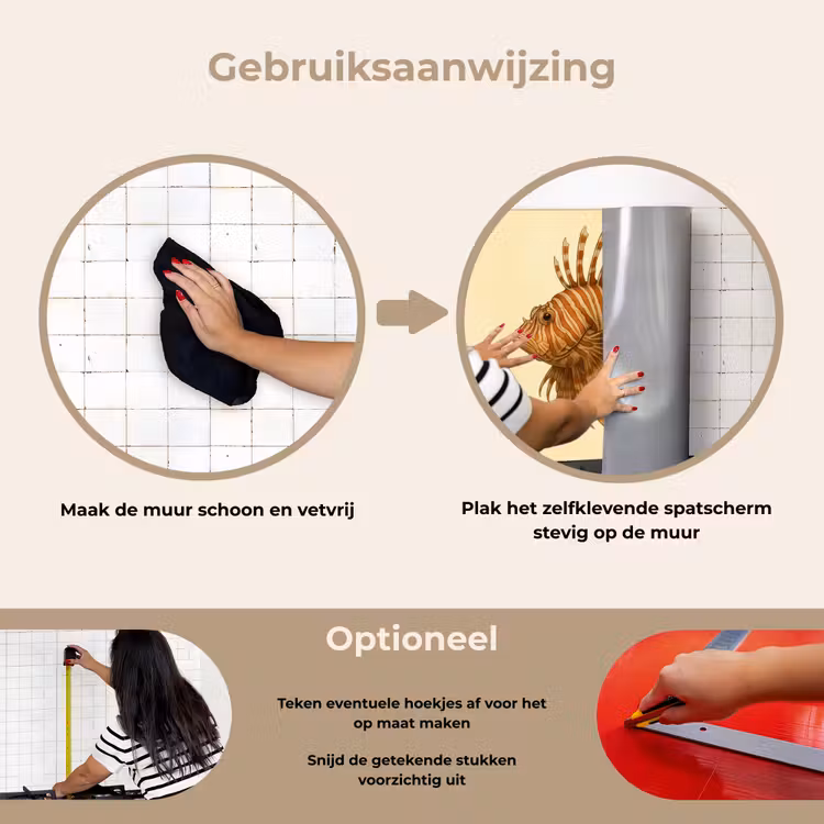 Spatscherm keuken - Strepen - Vis - Rond - Stekels — 8