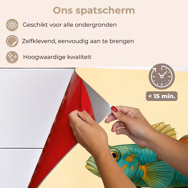 Spatscherm keuken - Vis - Blauw - Stippen - Schubben — 4