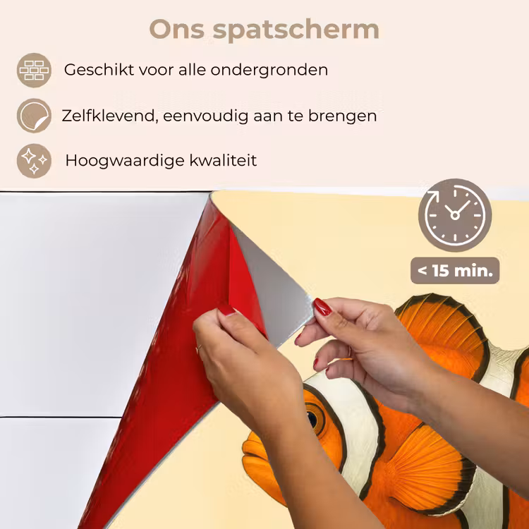 Spatscherm keuken - Vis - Oranje - Strepen — 4