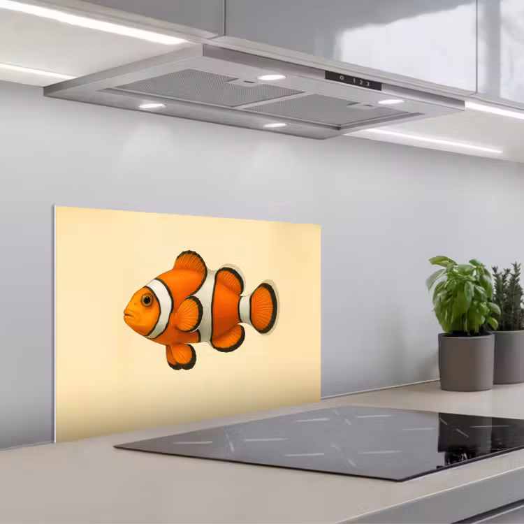 Spatscherm keuken - Vis - Oranje - Strepen — 5