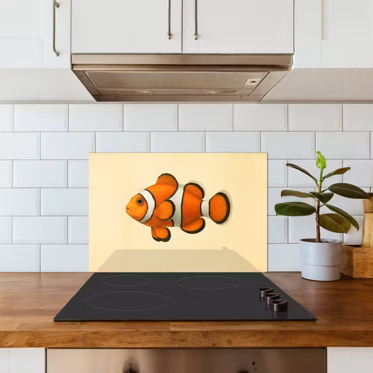 Spatscherm keuken - Vis - Oranje - Strepen — 6