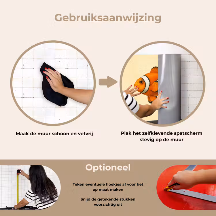 Spatscherm keuken - Vis - Oranje - Strepen — 8