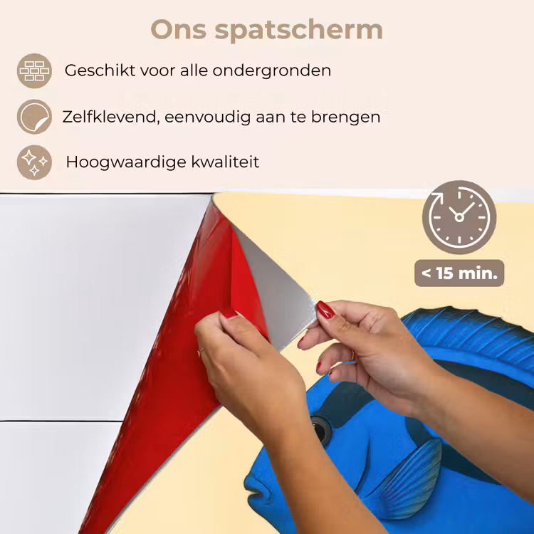 Spatscherm keuken - Blauw - Dory - Vis - Staartvin — 4