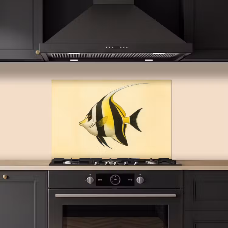 Spatscherm keuken - Vis - Sierlijk - Rugvin - Geel — 2