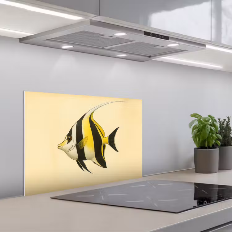 Spatscherm keuken - Vis - Sierlijk - Rugvin - Geel — 5
