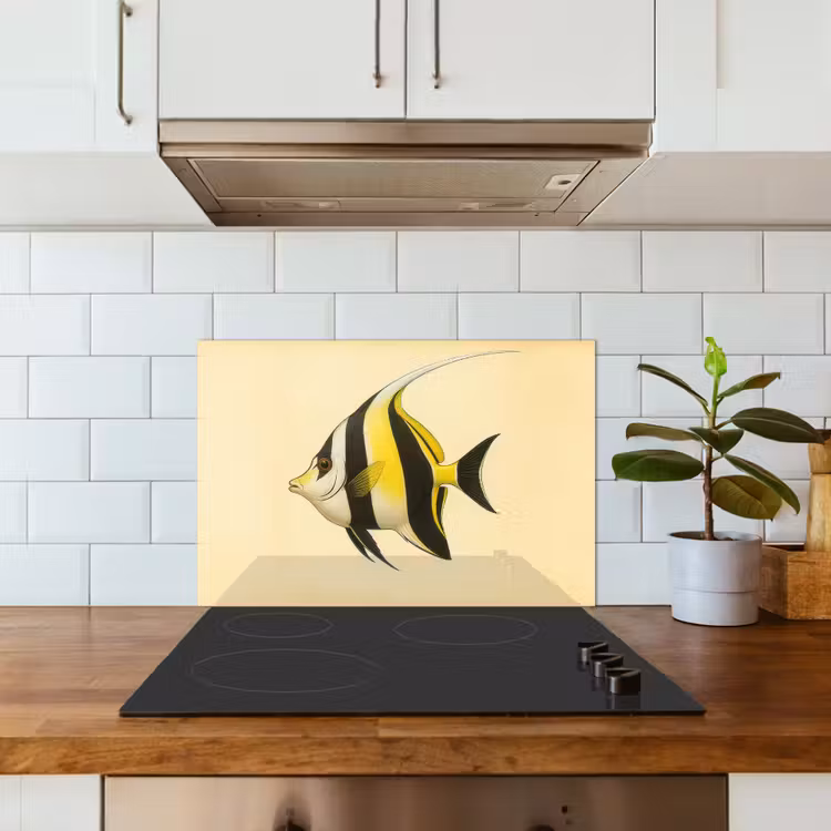Spatscherm keuken - Vis - Sierlijk - Rugvin - Geel — 6