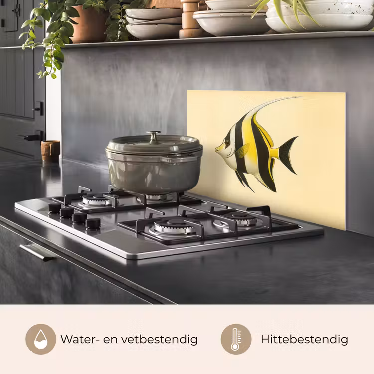 Spatscherm keuken - Vis - Sierlijk - Rugvin - Geel — 7